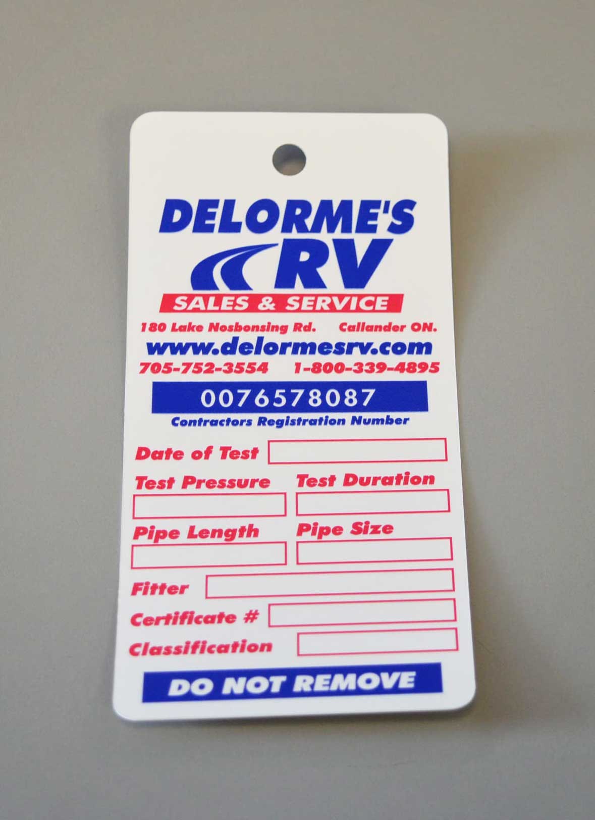 Delorme's RV - Tags