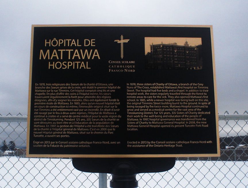 Mattawa Hospital - Bronze Plaque