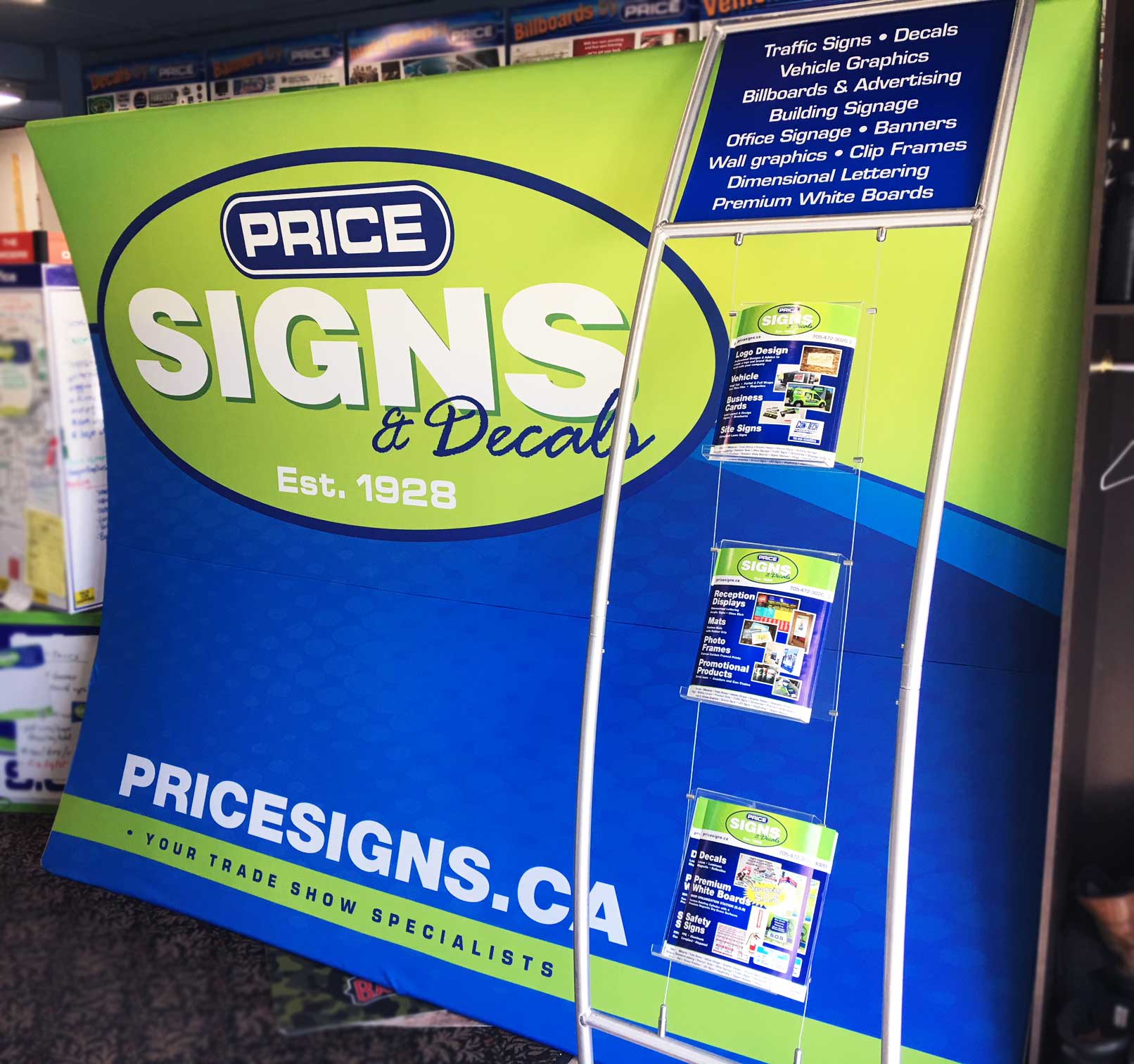 Price Signs - Trade Show Display Back Wall Stand