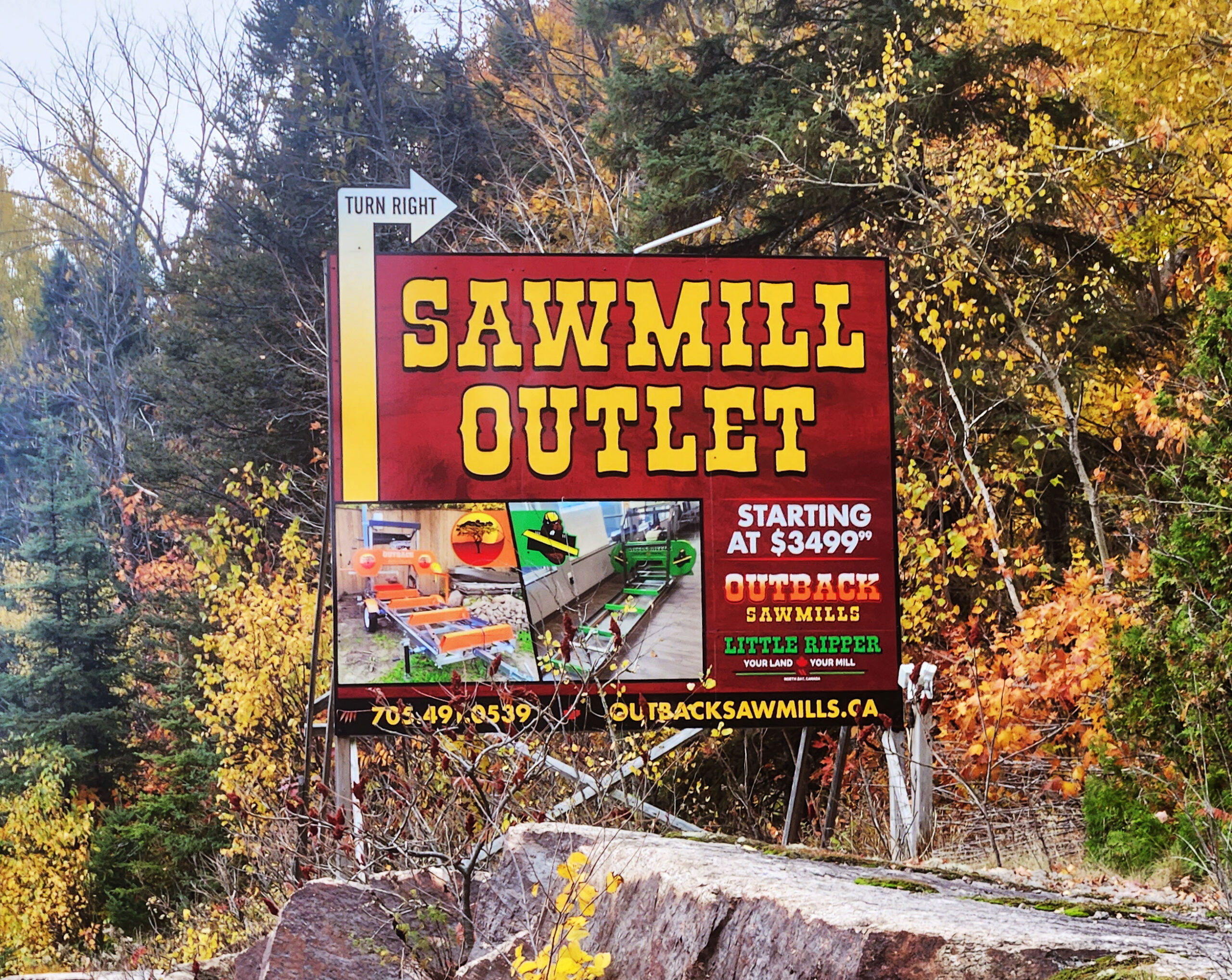 Sawmill Outlet 12'x16' Reflective Billboard